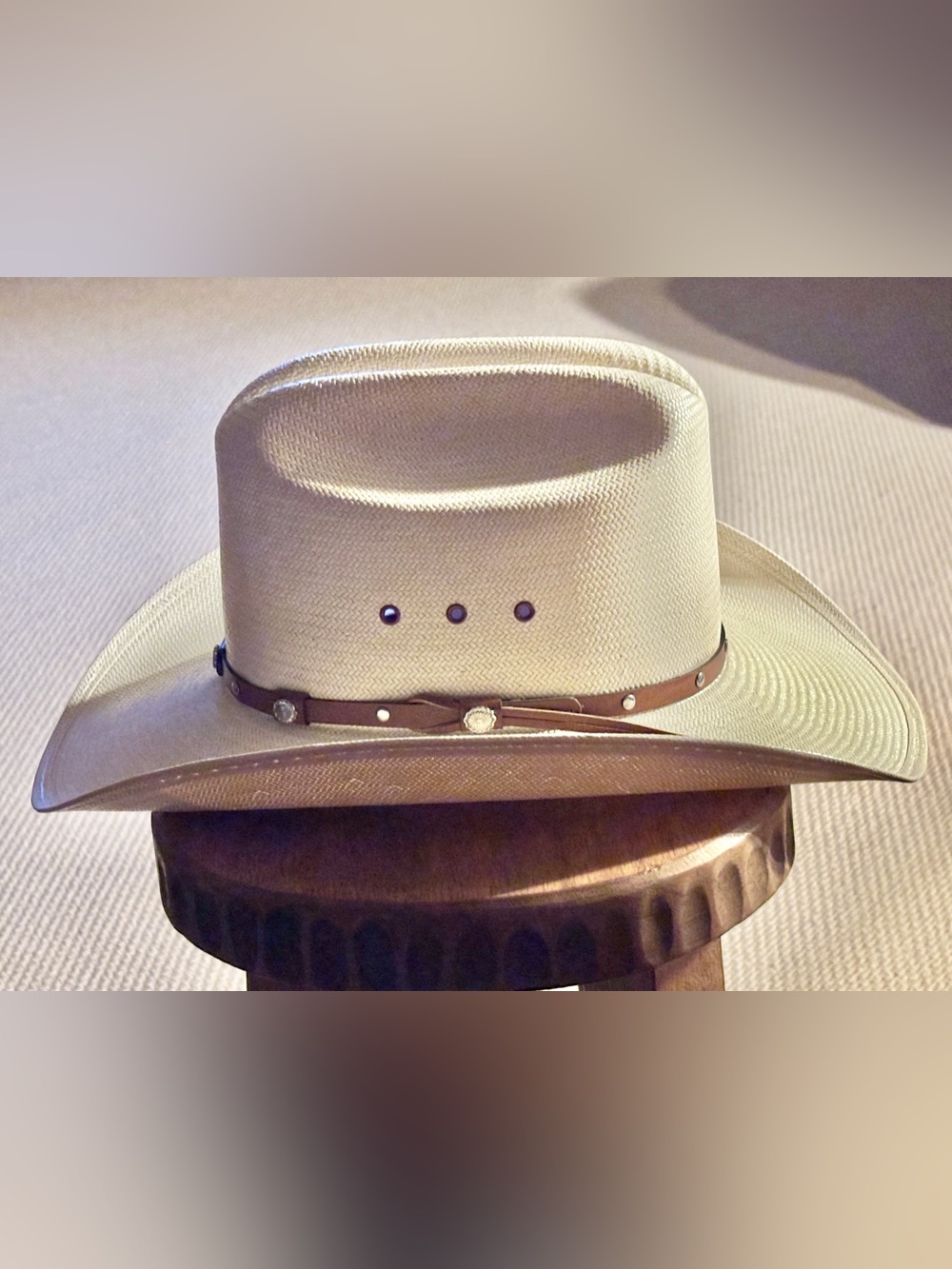 Rare Vintage Stetson Alamo or Grant 5X Shantung Straw Hat - excellent condition! - Picture 5 of 16
